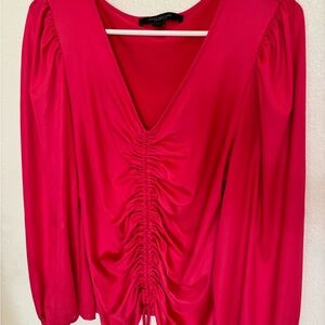 Pink ruched blouse